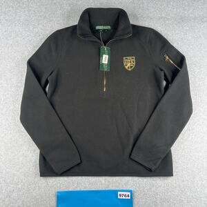 Lauren Active Ralph Lauren Womens Fleece Sweater XS 1/2 Zip Black USA New NWT